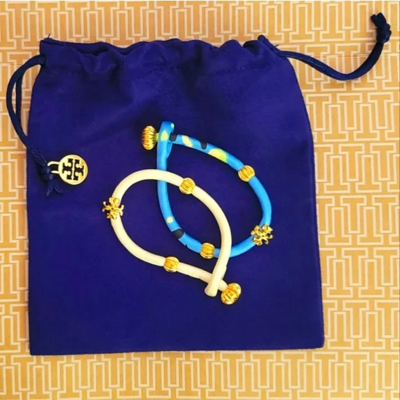 NWT Tory Burch Silk Charm Bracelets Set of 2, Size: OS - Picture 7 of 8